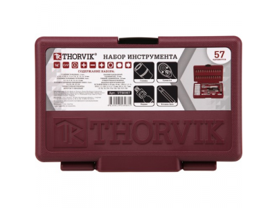 UTS0057 Набор инструмента 1/4"DR, 57 предметов от THORVIK UTS0057 Набор инструмента 1/4"DR, 57 предметов