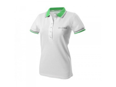 Женская рубашка поло Skoda Women’s Polo Shirt, White, артикул 81171XS от VAG Женская рубашка поло Skoda Women’s Polo Shirt, White, артикул 81171XS