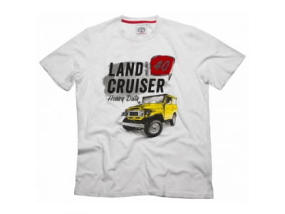 Футболка мужская Toyota Men's T-Shirt, Land Cruiser 40, White, артикул TMHRTTCM03S от Toyota Футболка мужская Toyota Men's T-Shirt, Land Cruiser 40, White, артикул TMHRTTCM03S