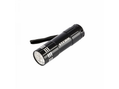 Фонарь бытовой алюминиевый с гравировкой, чёрный, 9LED, 3хААА// Stern